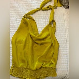 Lemon Lime Maeve Anthropologie Cowl Neck Top